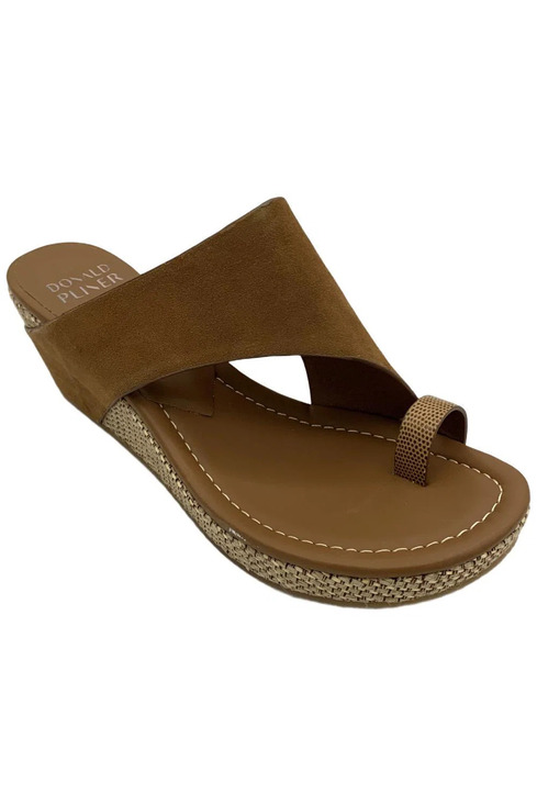 Donald Pliner Shoes - Donald Pliner Women's Gyer Soft Suede Wedge Sandal Saddle - Medium